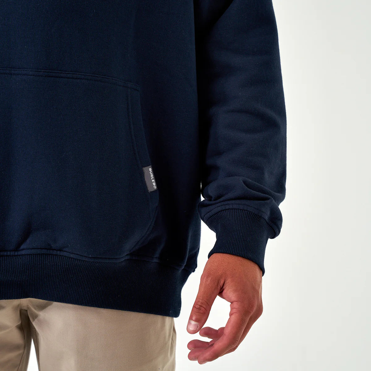 FLEECE HOODIE - OLD SCHOOL DUCK HUNT - HEATHER NAVY