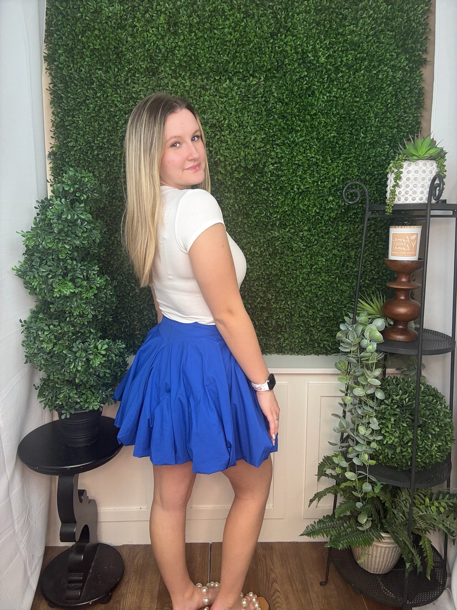 Bow Detail Pleated Skort - Royal