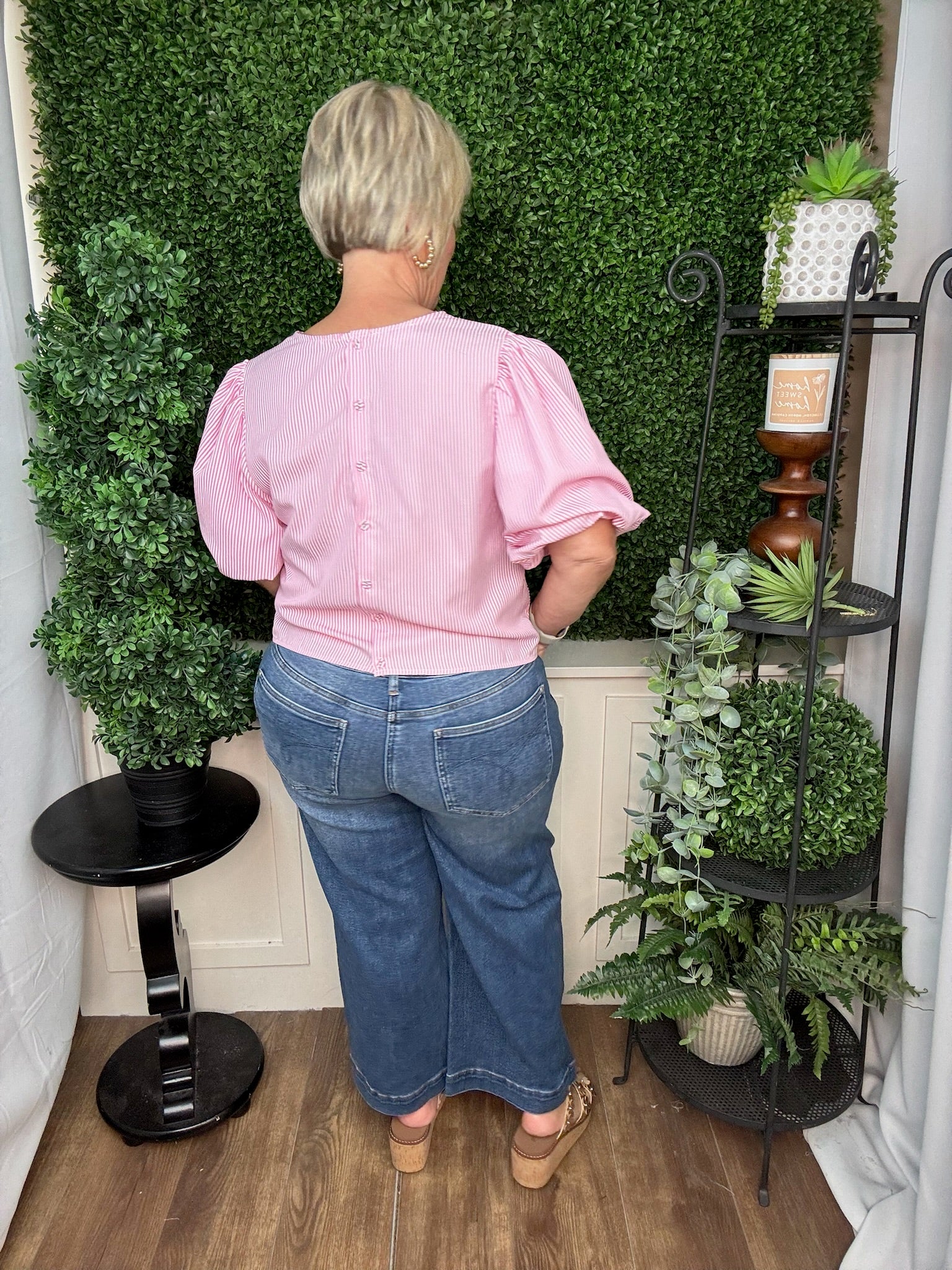 Candy Stripe Tie-Front Blouse