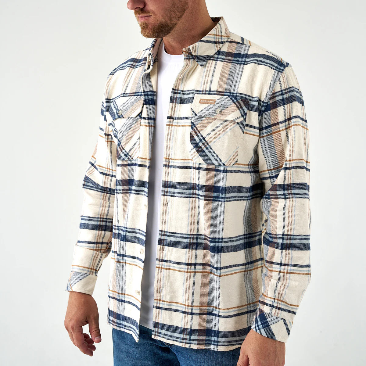 FLANNEL WOVEN LS - CREAM