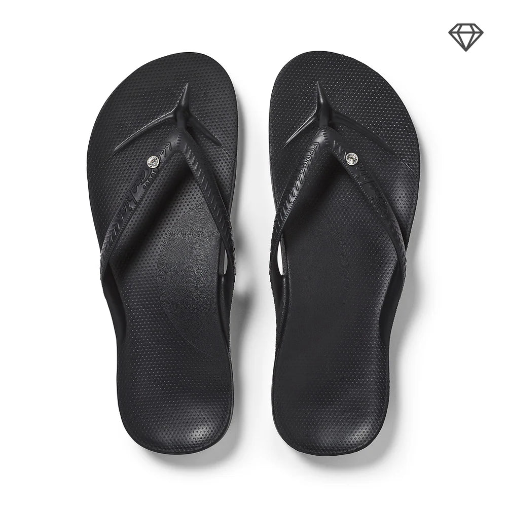 ARCH SUPPORT FLIP FLOPS - CRYSTAL BLACK