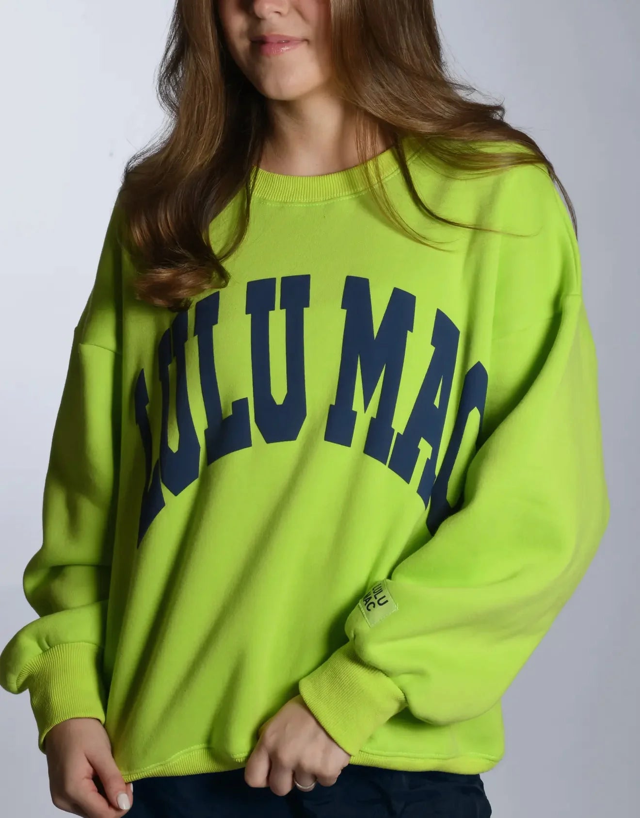 LULU MAC PUFF SWEATSHIRT - CHARTREUSE/NAVY