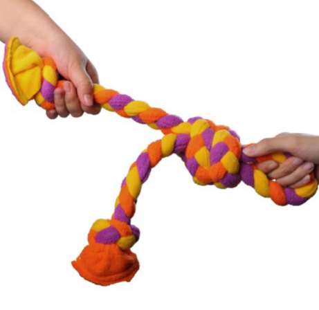 GOAT BRAIDED FLEECE TUG TOY