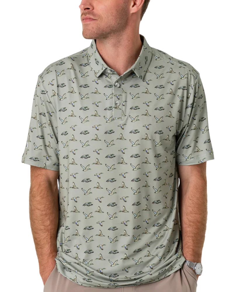 PERFORMANCE POLO - FLYING DUCKS - GREEN