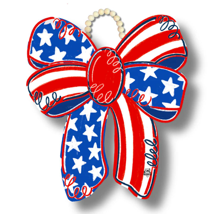 PATRIOTIC BOW DOOR HANGER