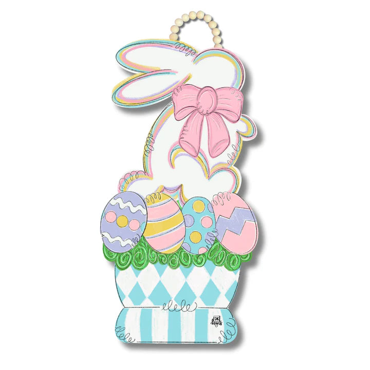 BUNNY TOPIARY DOOR HANGER