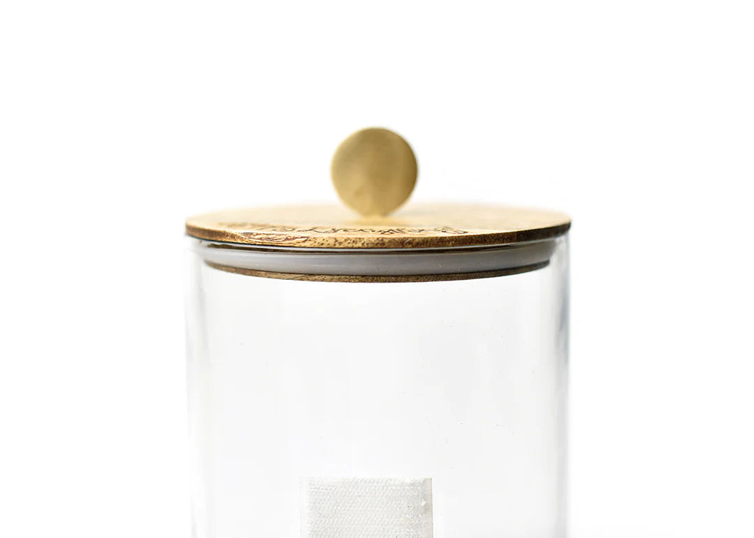 HEV WOODEN LID BIG GLASS JAR