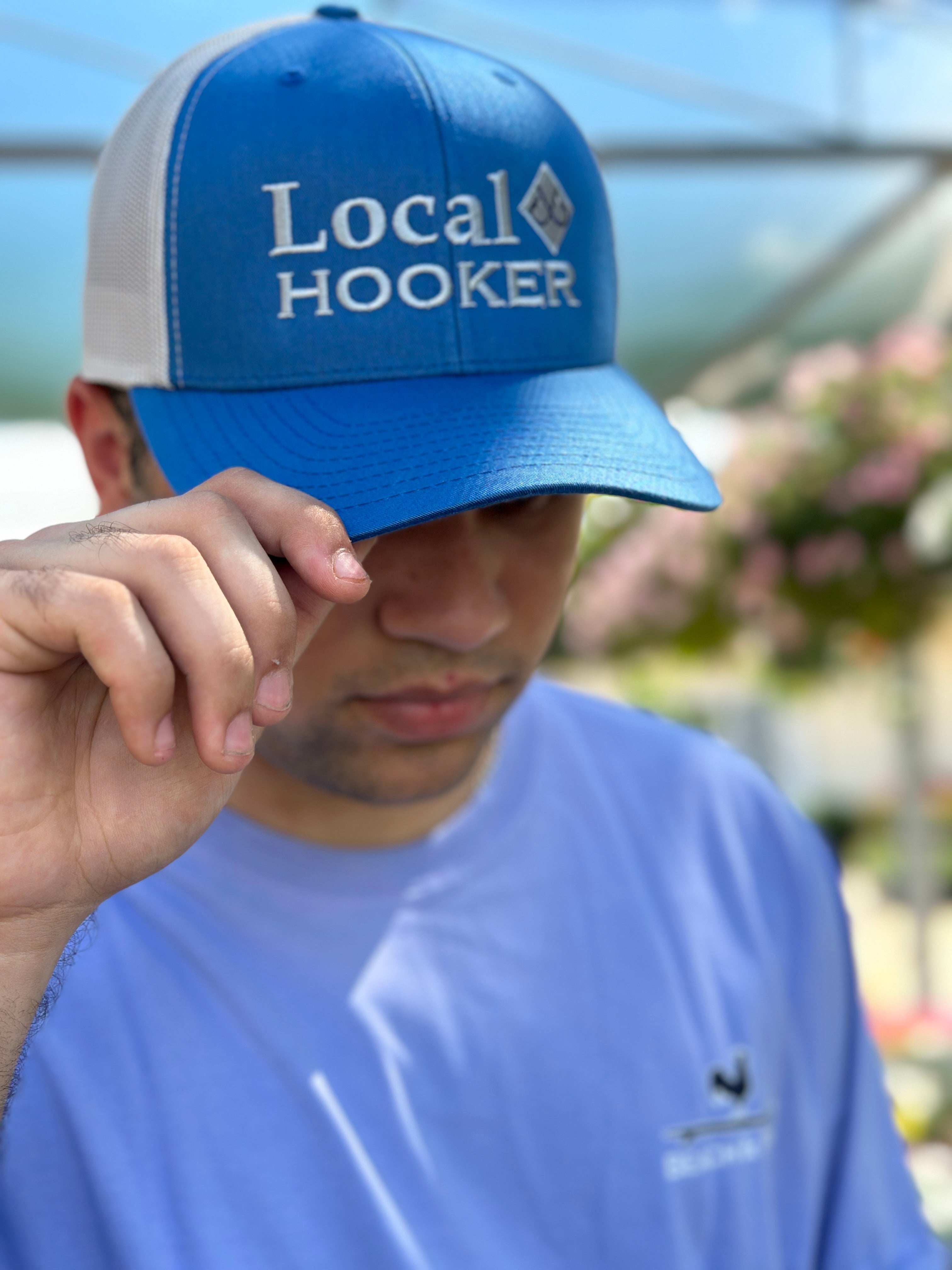 LOCAL HOOKER FISH HOOK HAT - STEEL BLUE/SILVER