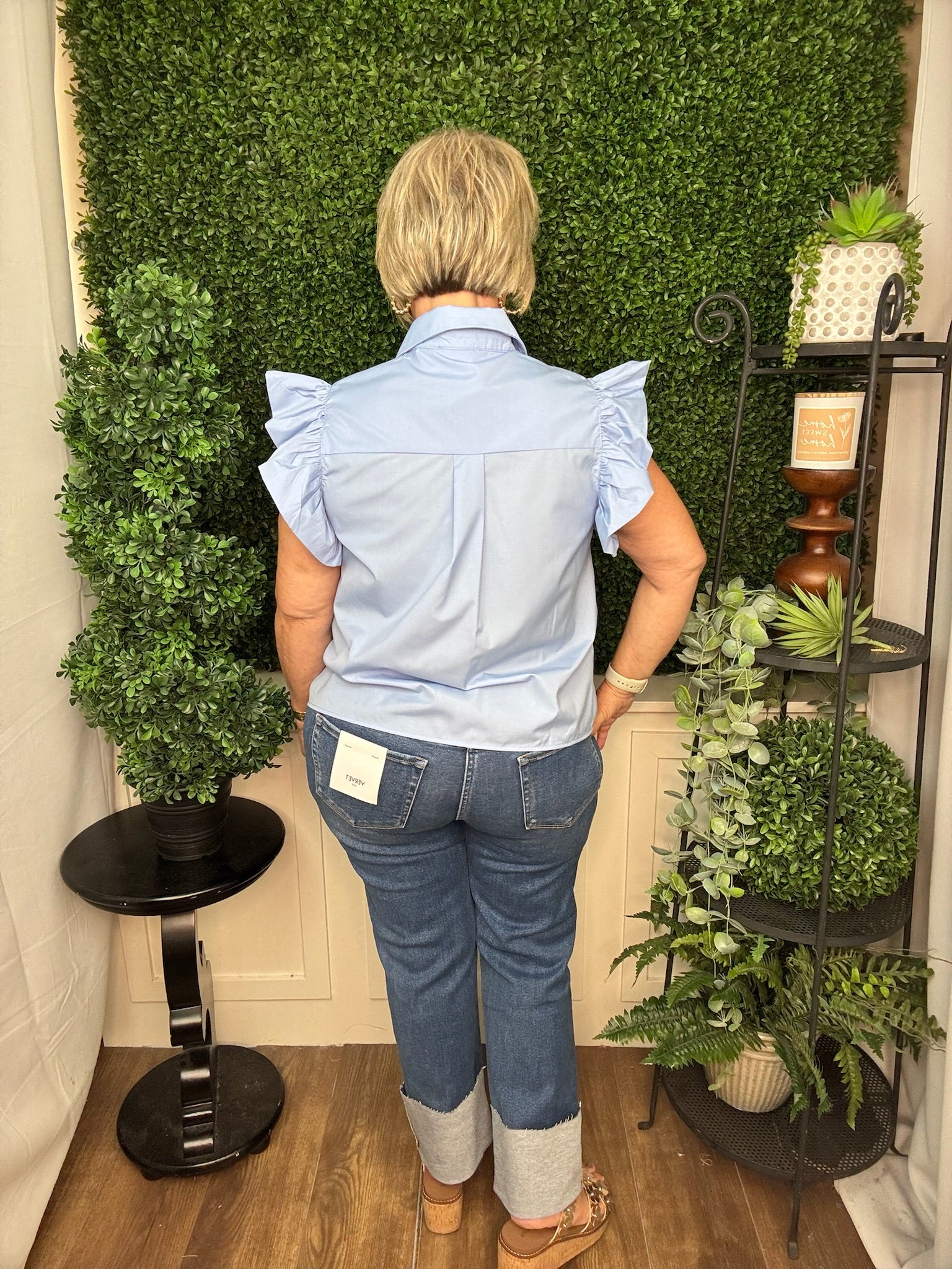 LACE BOTTOM SHORT SLEEVE TOP