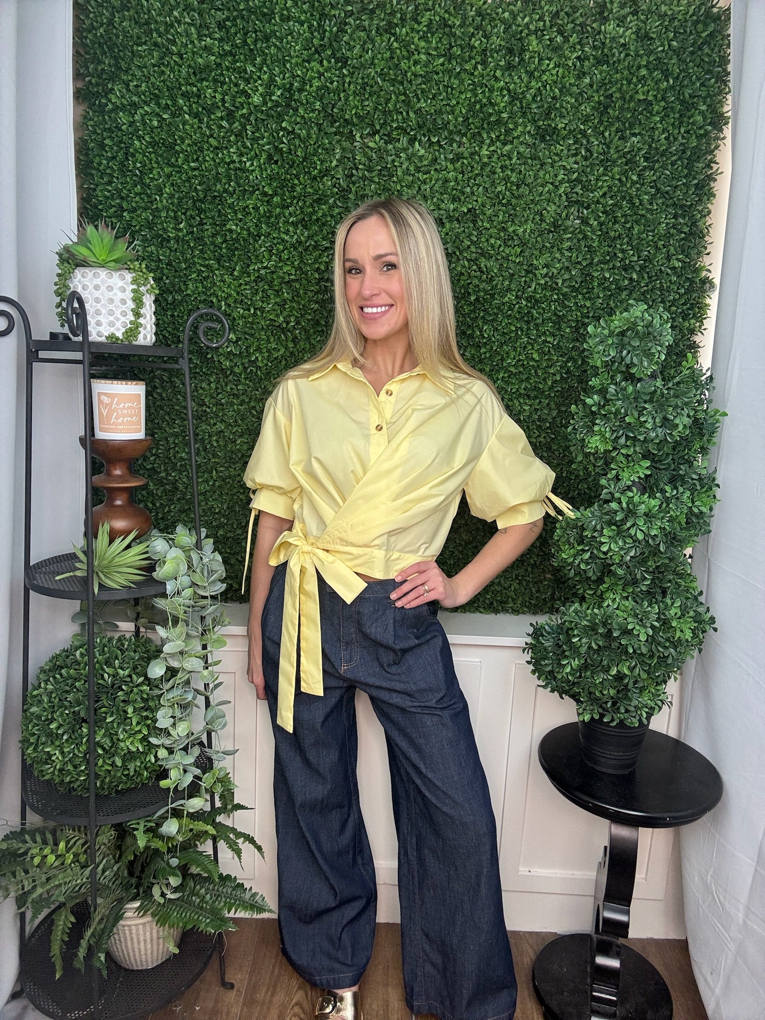 SOLID YELLOW TIE TOP