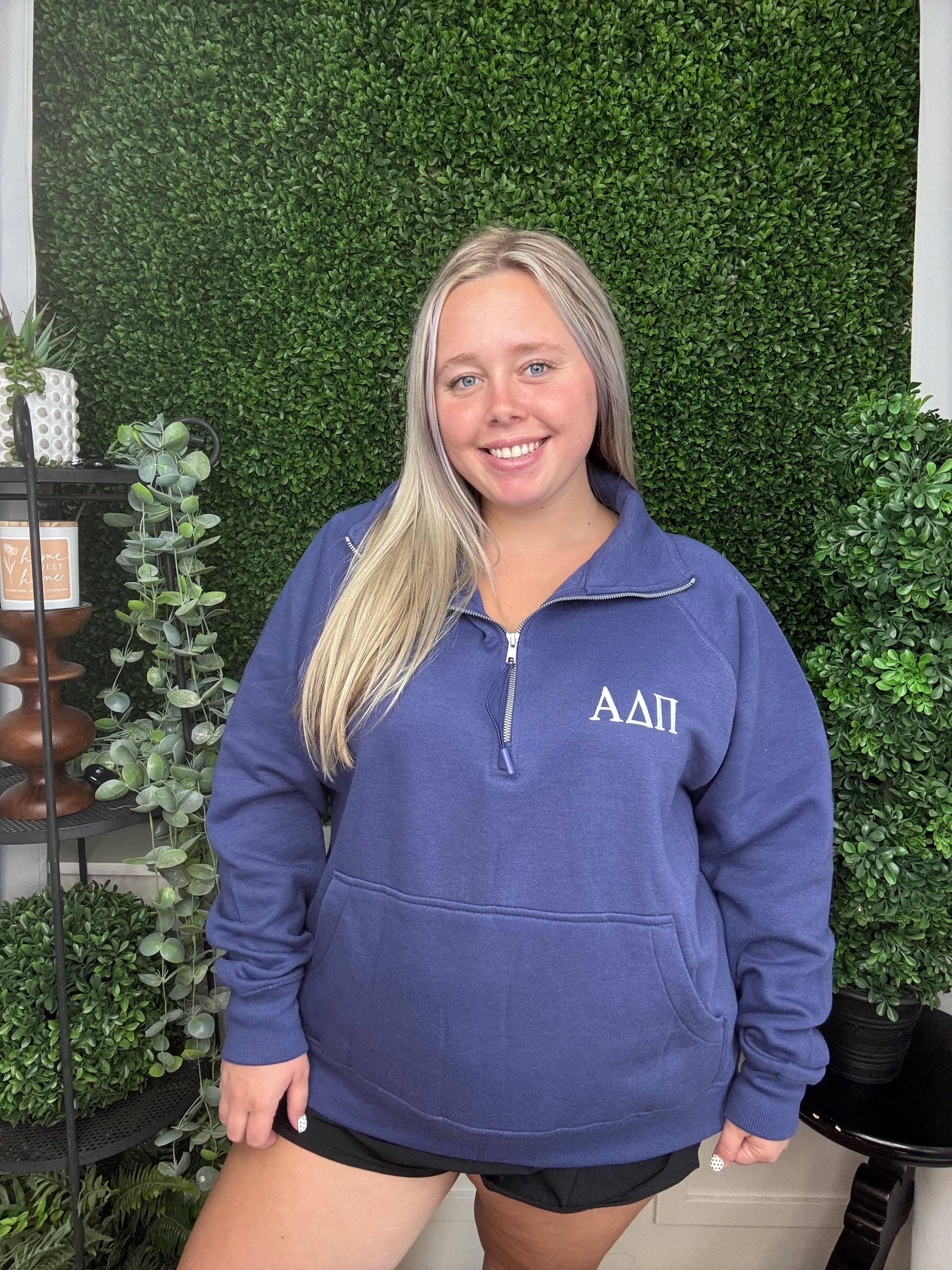 QUARTER ZIP - NAVY - ALPHA DELTA PI