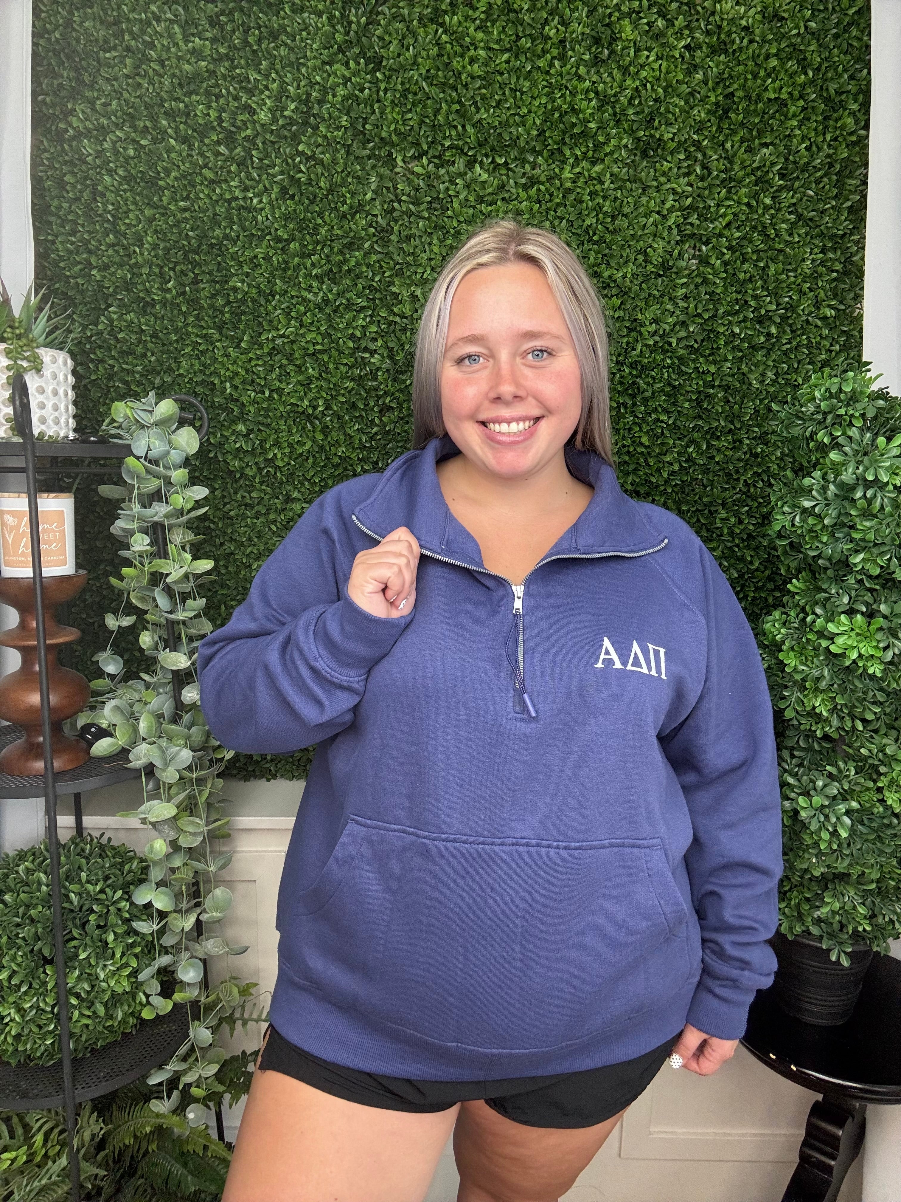 QUARTER ZIP - NAVY - ALPHA DELTA PI