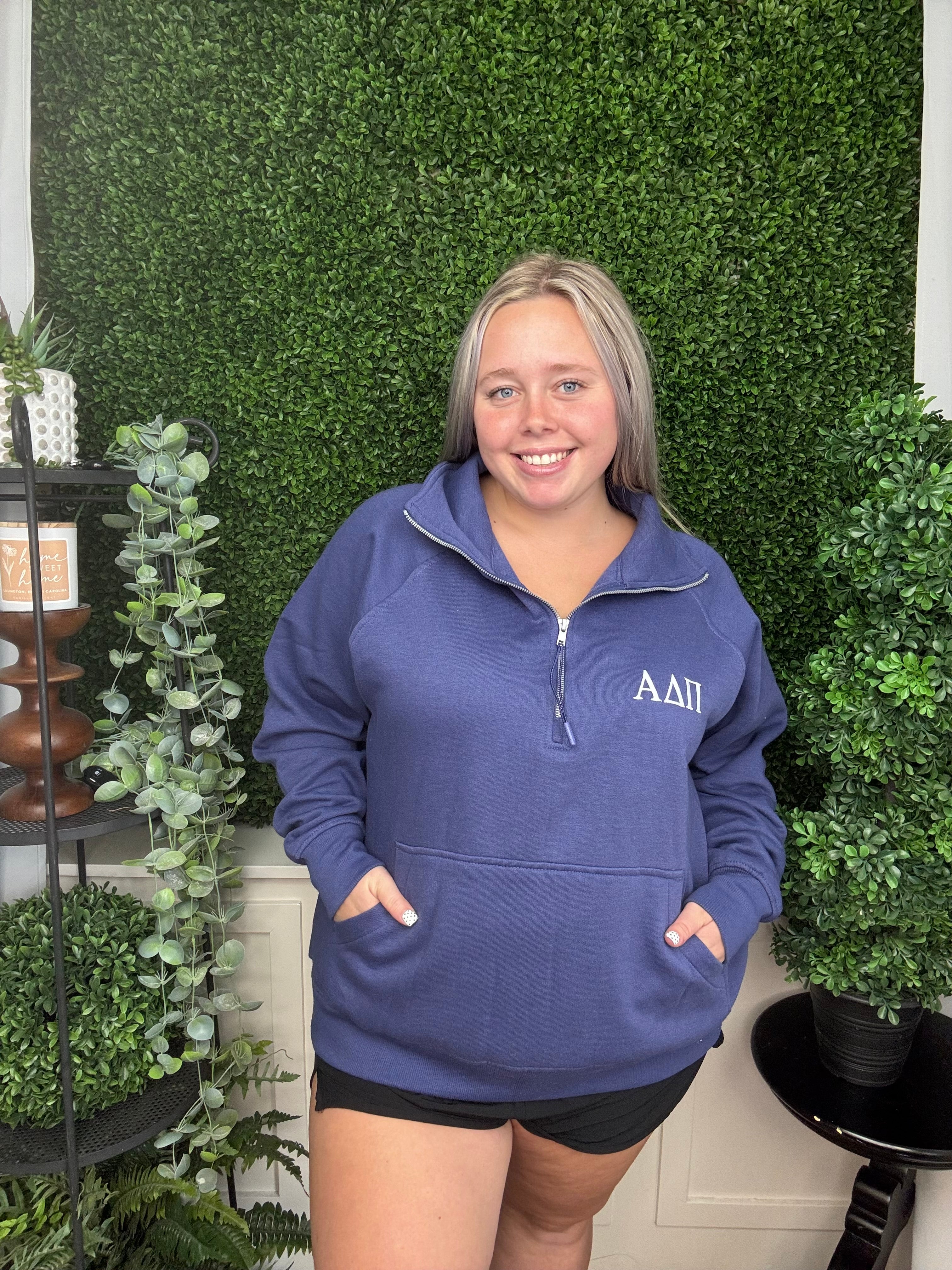 QUARTER ZIP - NAVY - ALPHA DELTA PI