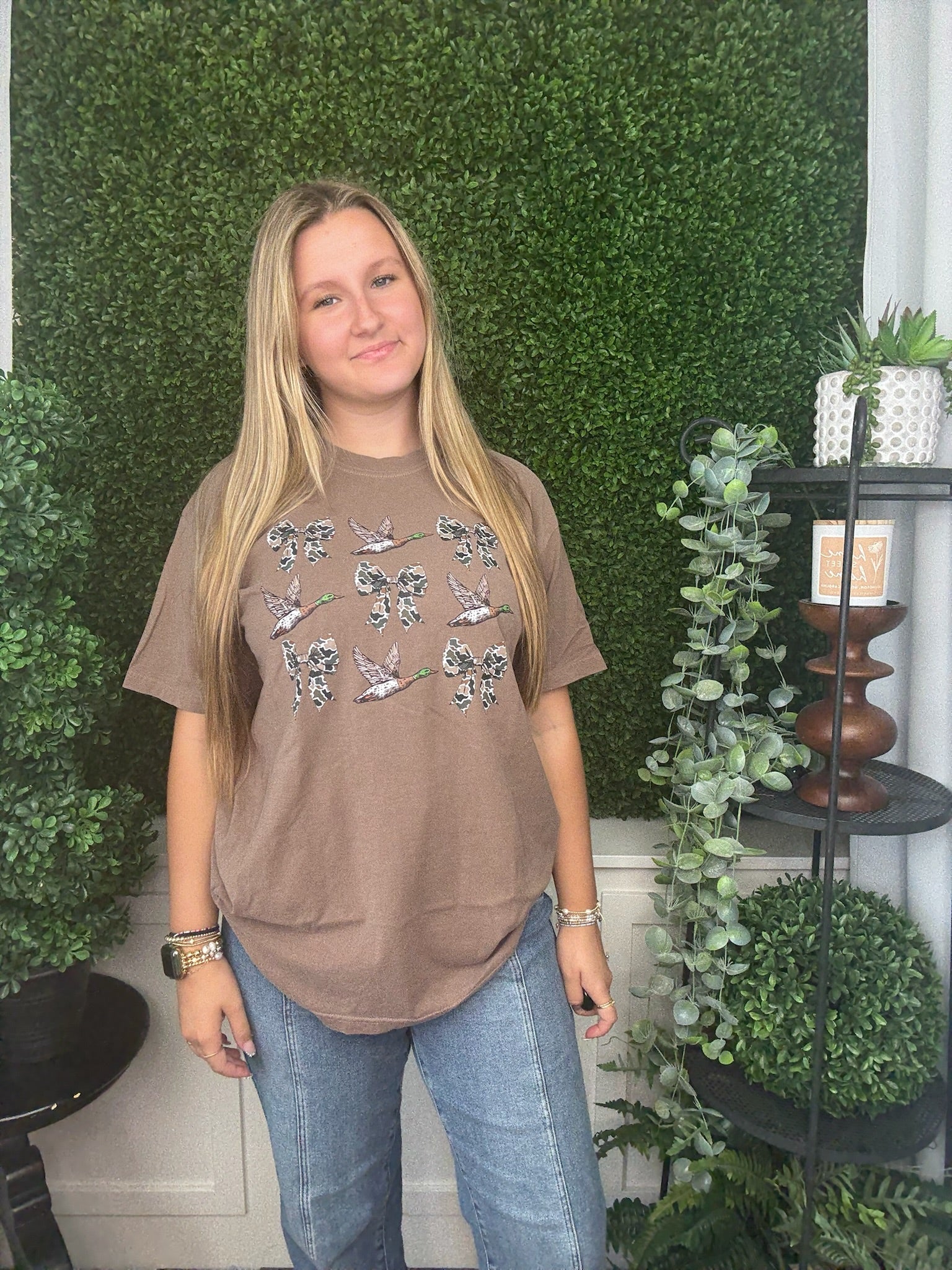 CAMO BOW DUCK CHECK - ESPRESSO