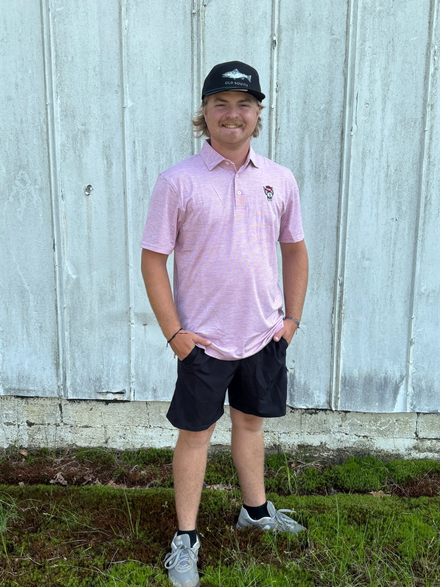 M SS DRIVER SPACEDYE PERFORMANCE POLO - NC STATE - VARSITY RED