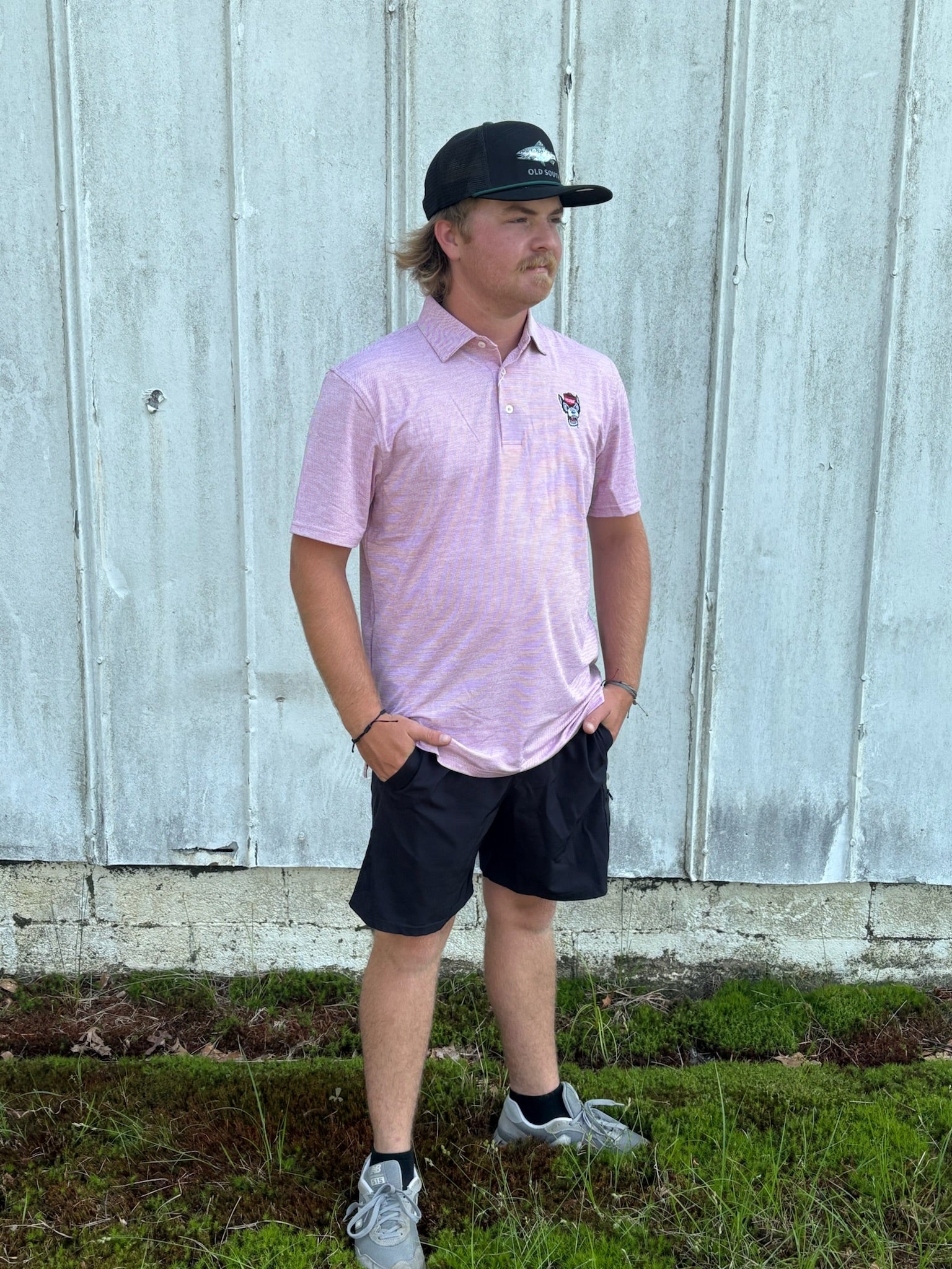 M SS DRIVER SPACEDYE PERFORMANCE POLO - NC STATE - VARSITY RED