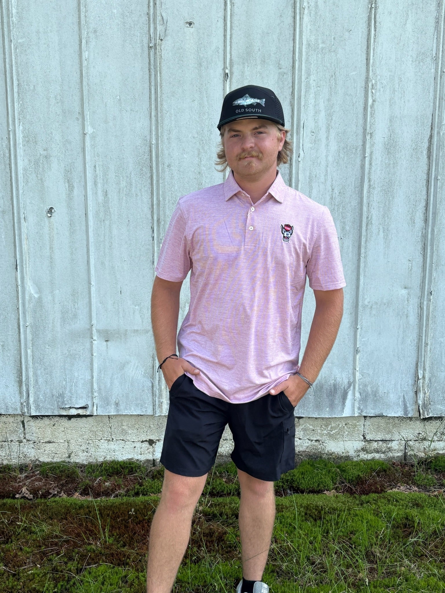 M SS DRIVER SPACEDYE PERFORMANCE POLO - NC STATE - VARSITY RED