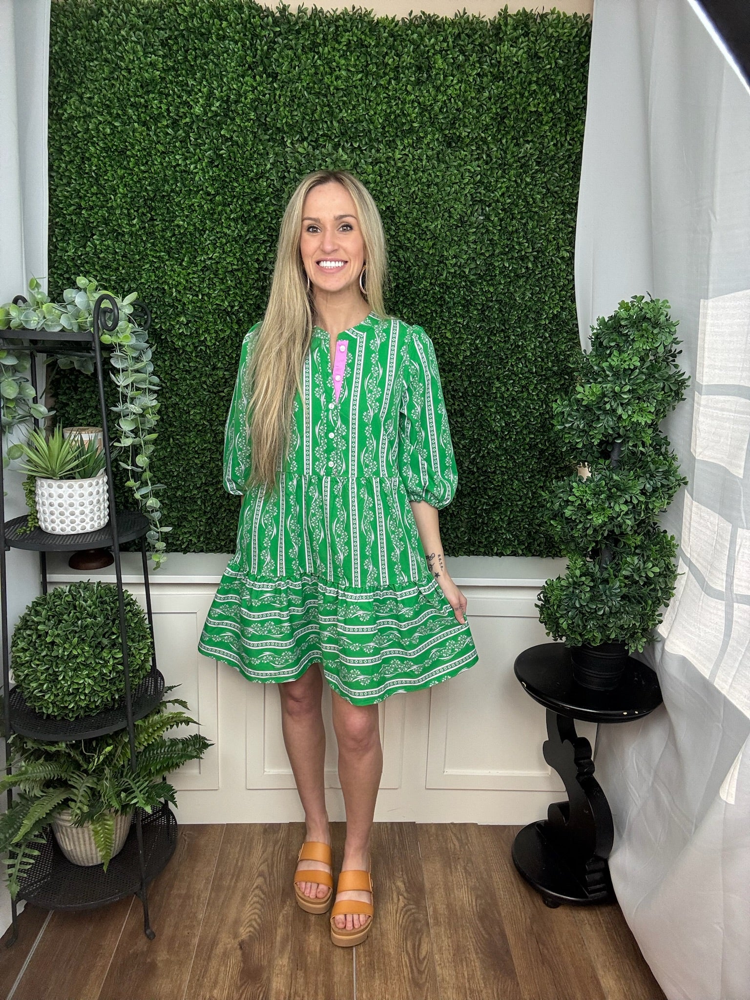 MINI DRESS RILEY GARDEN LACE GREEN