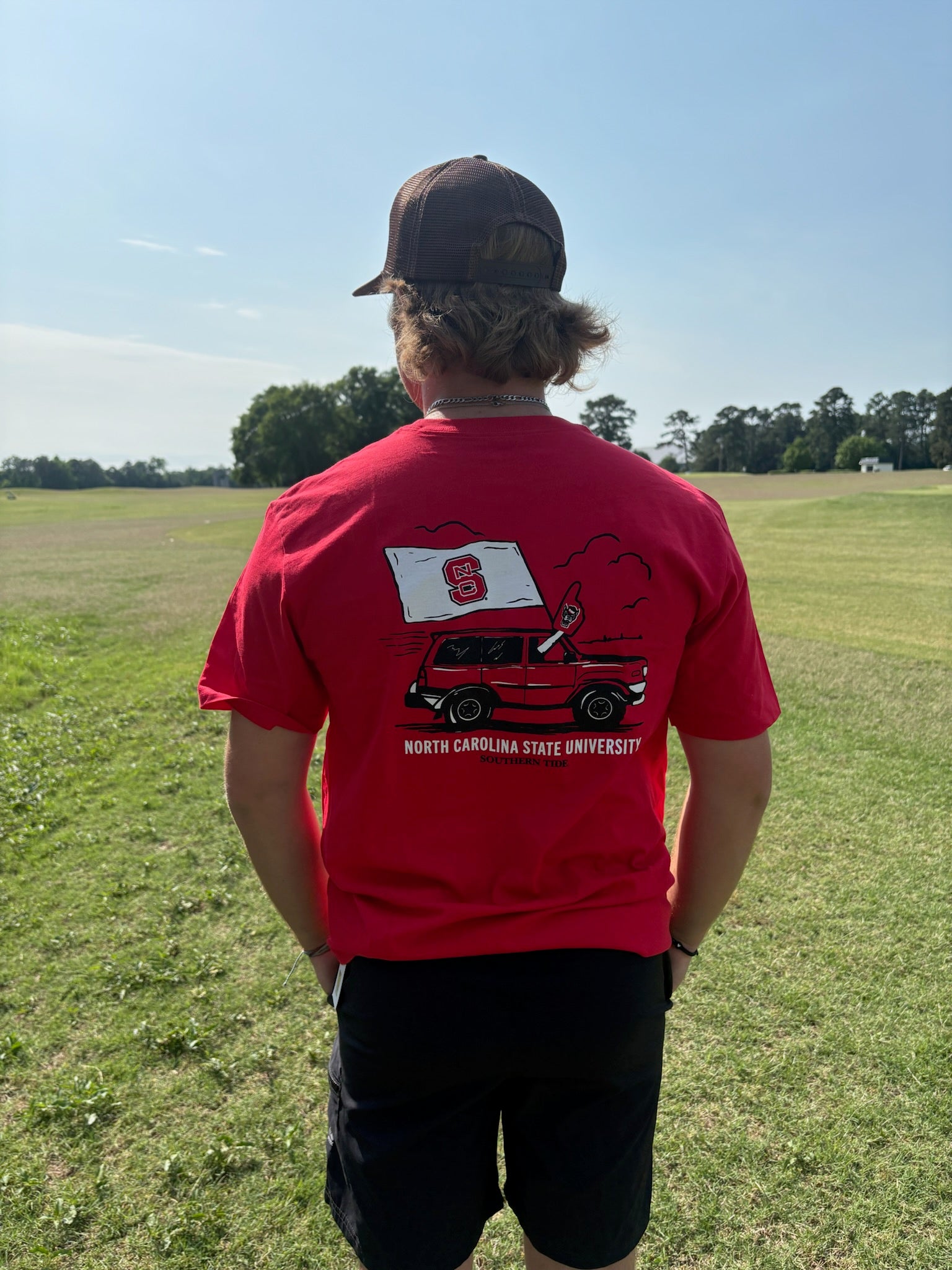SS GAME DAY GAME BOUND TEE - VARSITY RED - NC STATE