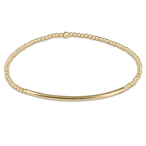 CLASSIC GOLD 2MM BEAD BRAC -BLISS BAR GOLD