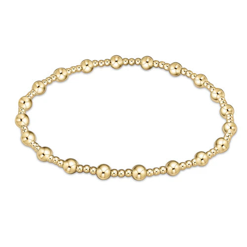 CLASSIC SINCERITY PATTERN 4MM BEAD BRAC - GOLD