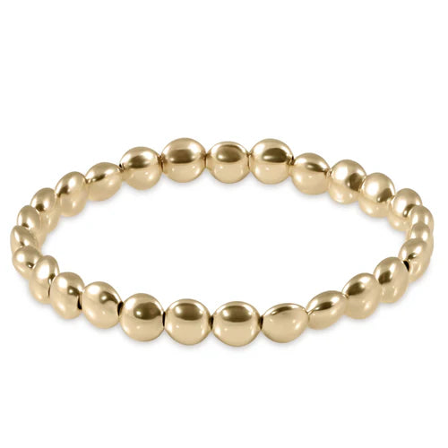 HONESTY GOLD GRATEFUL PATTERN 6MM BEAD BRAC