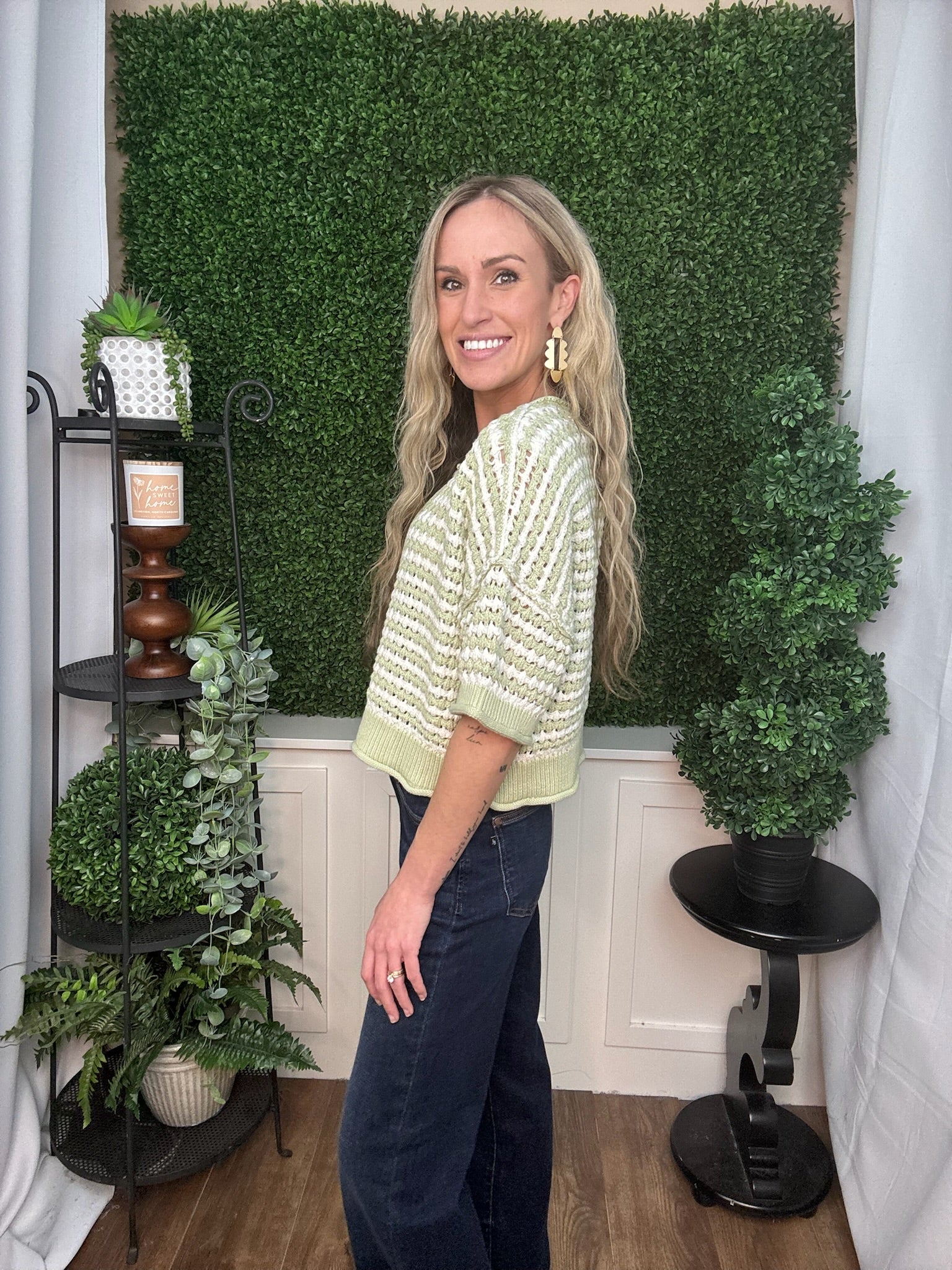 Olive Breeze Crochet Cardigan