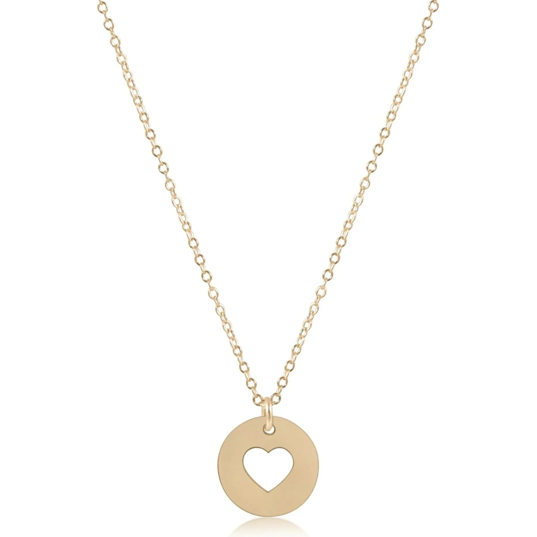 16" Necklace Gold - Love Gold Disc