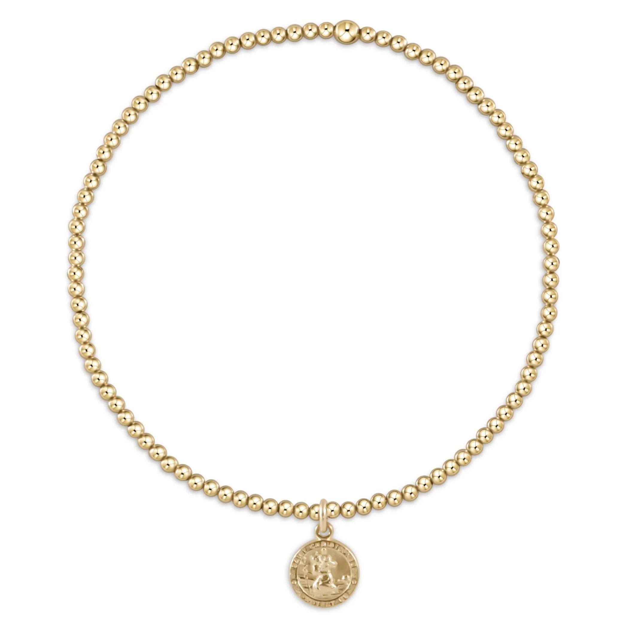 CLASSIC GOLD 2MM BRACELET – PROTECTION SMALL GOLD DISC