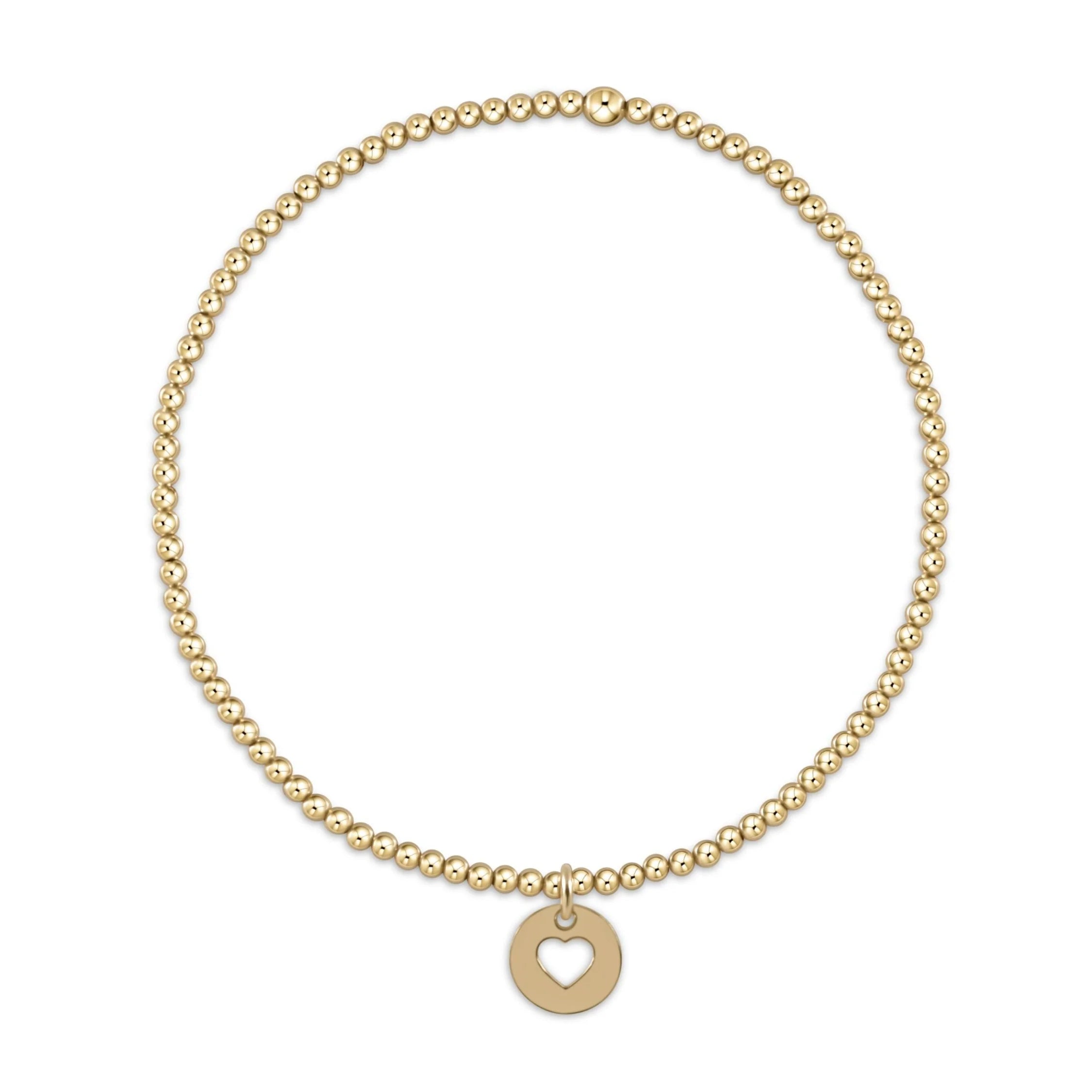 CLASSIC GOLD 2MM BRACELET – LOVE SMALL GOLD DISC