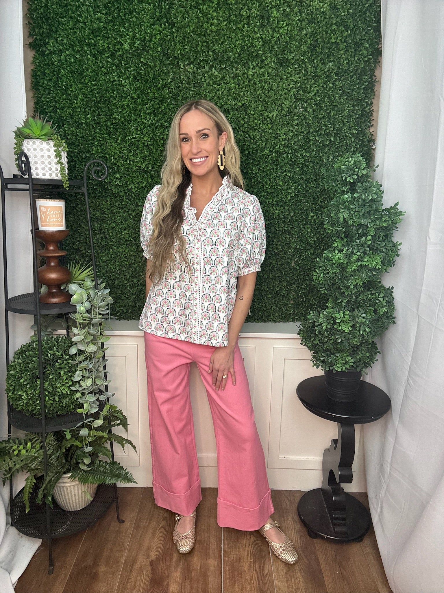 TOP BRYNN SUNSHOWER FLORAL WHITE