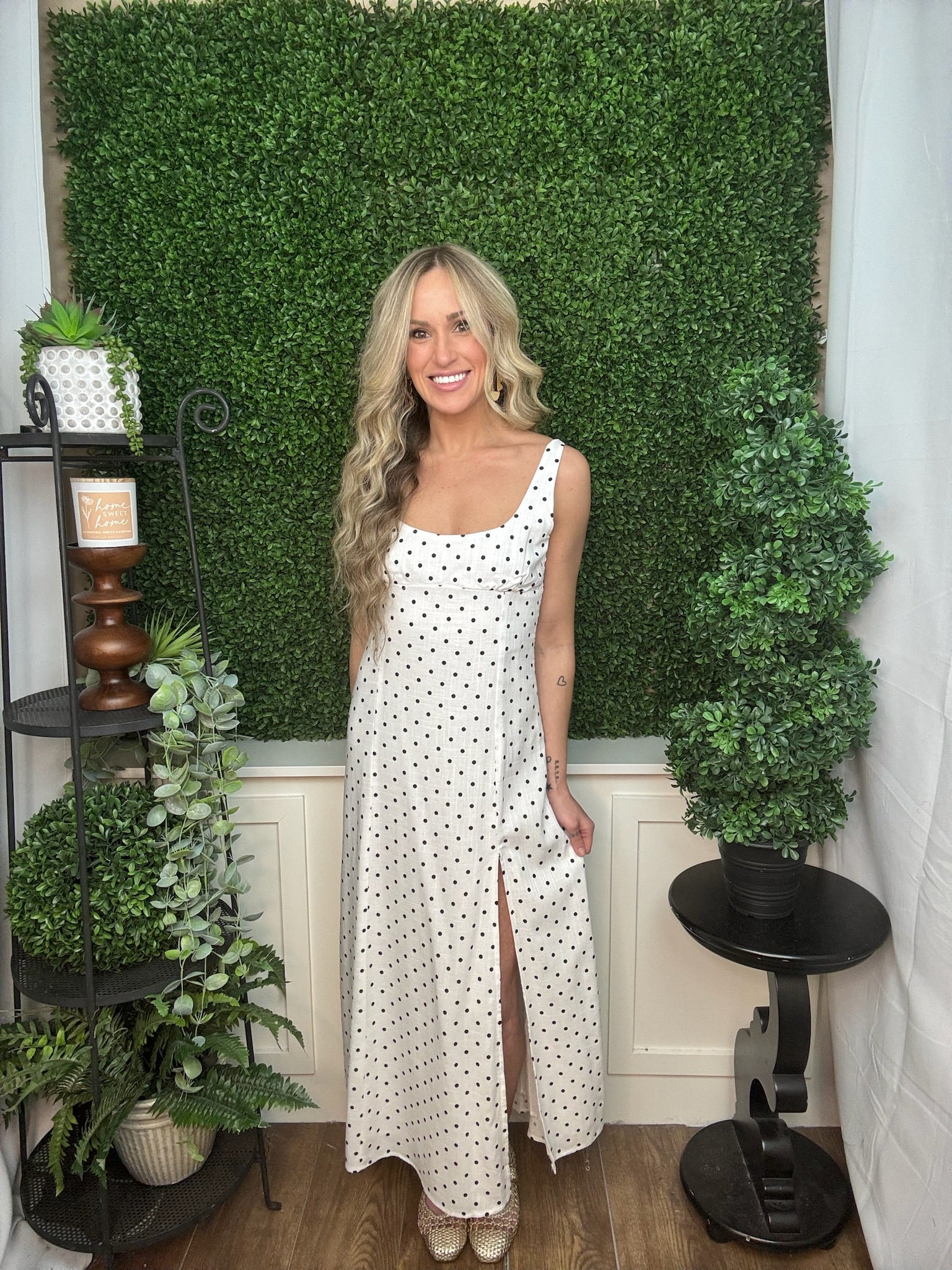 Midnight Dots A-Line Midi Dress