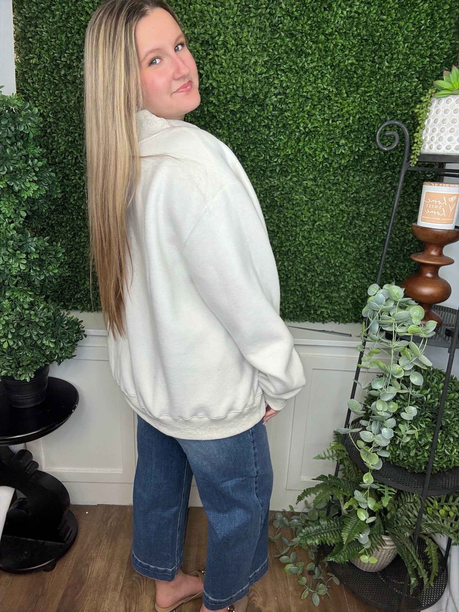 REVERSIBLE MOCK NECK SWEATSHIRT - INTROVERT/EXTROVERT - ASH GREY