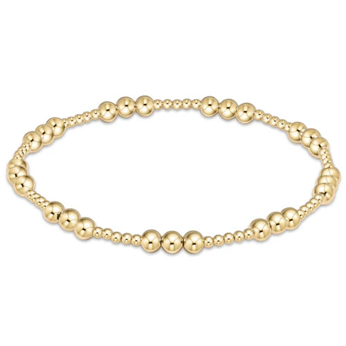 CLASSIC JOY PATTERN 4MM BEAD BRAC - GOLD