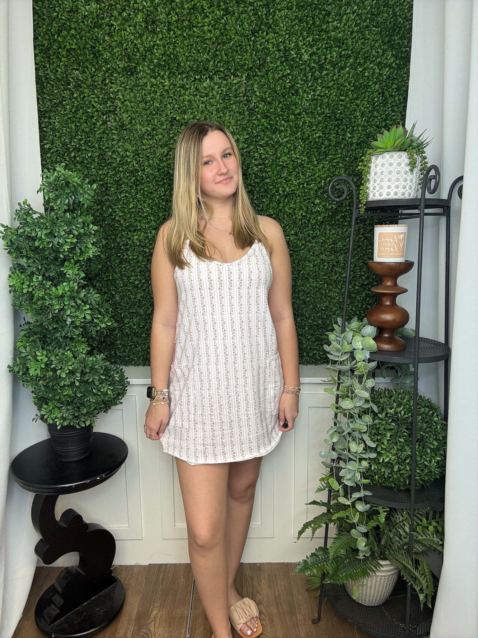 TARA DRESS - BLUSH STRIPE