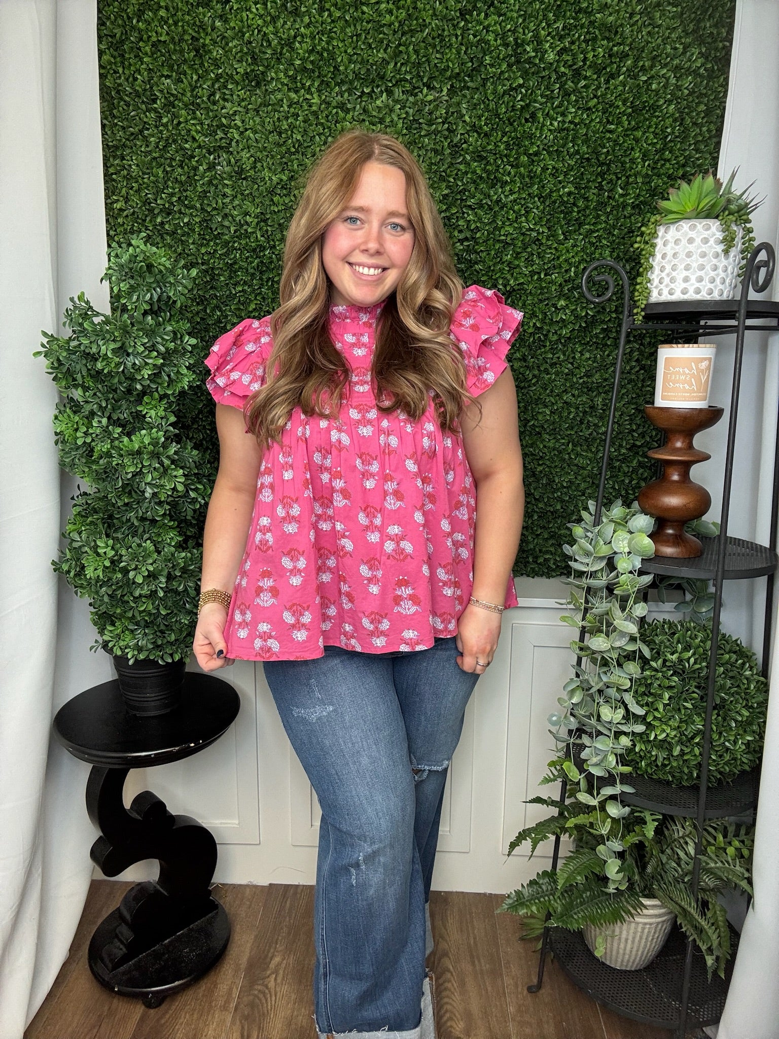 PINK DOLLY FLUTTER TOP