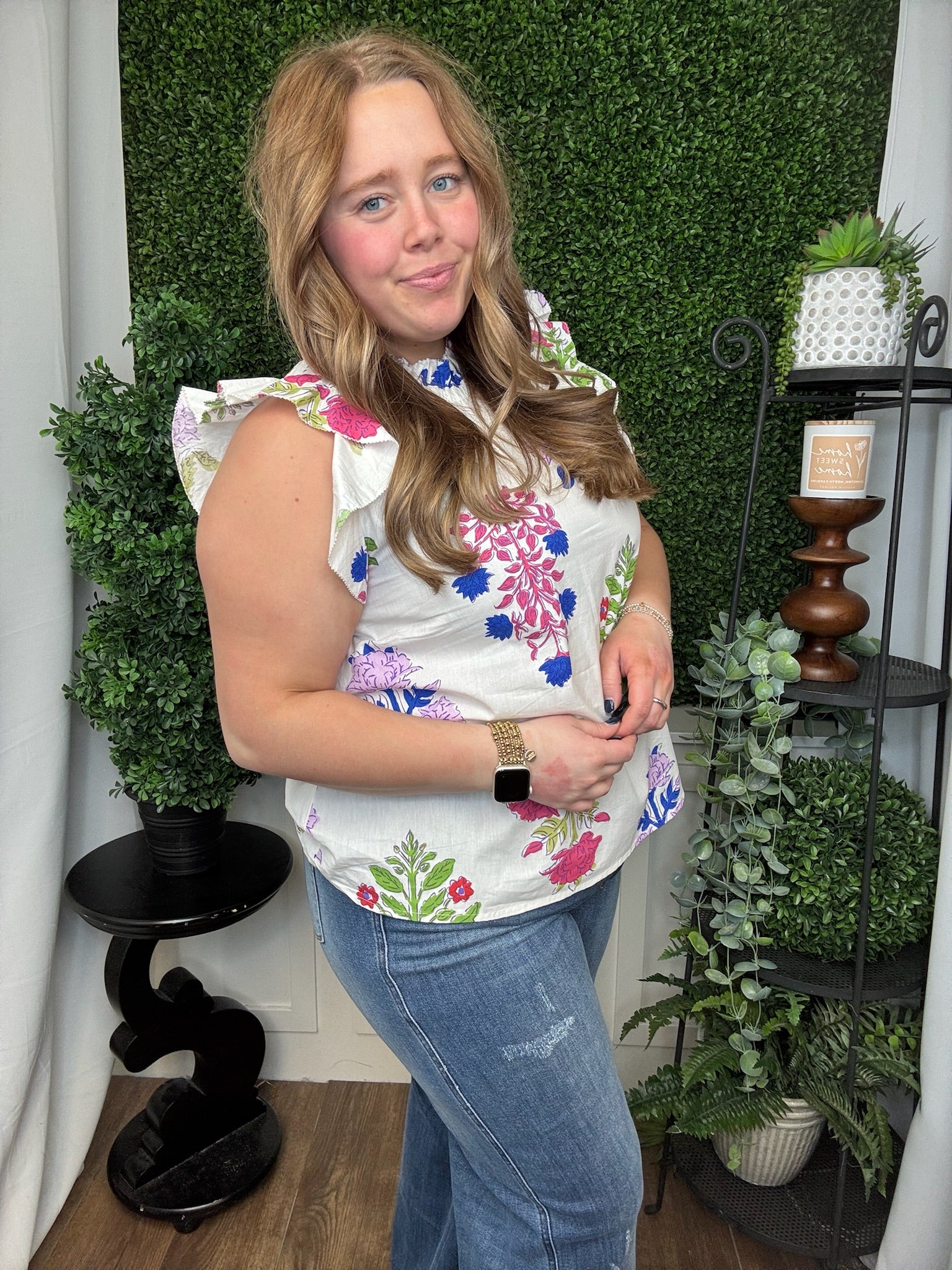 KENZIE FLOUNCE TOP - WHITE