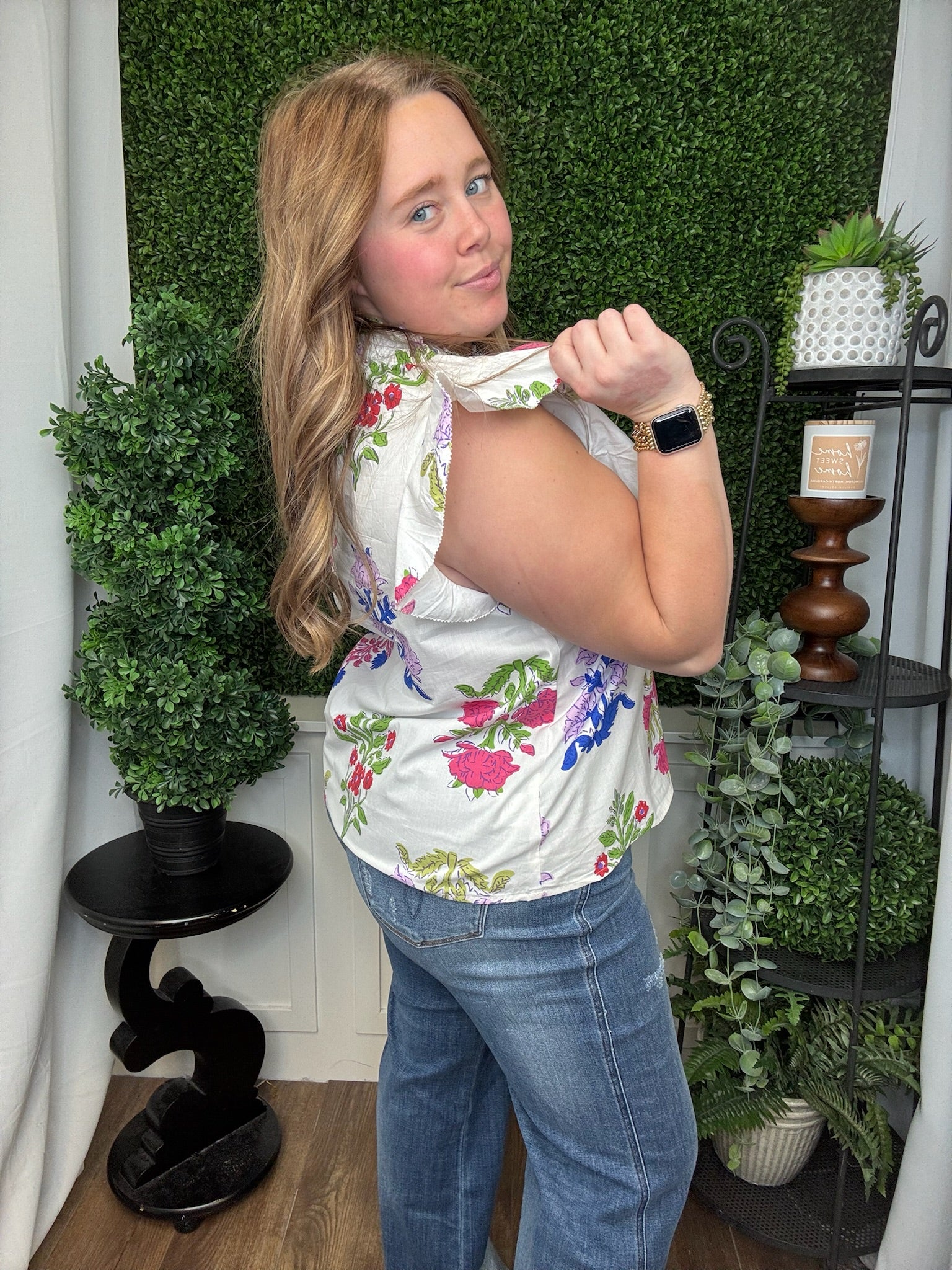 KENZIE FLOUNCE TOP - WHITE