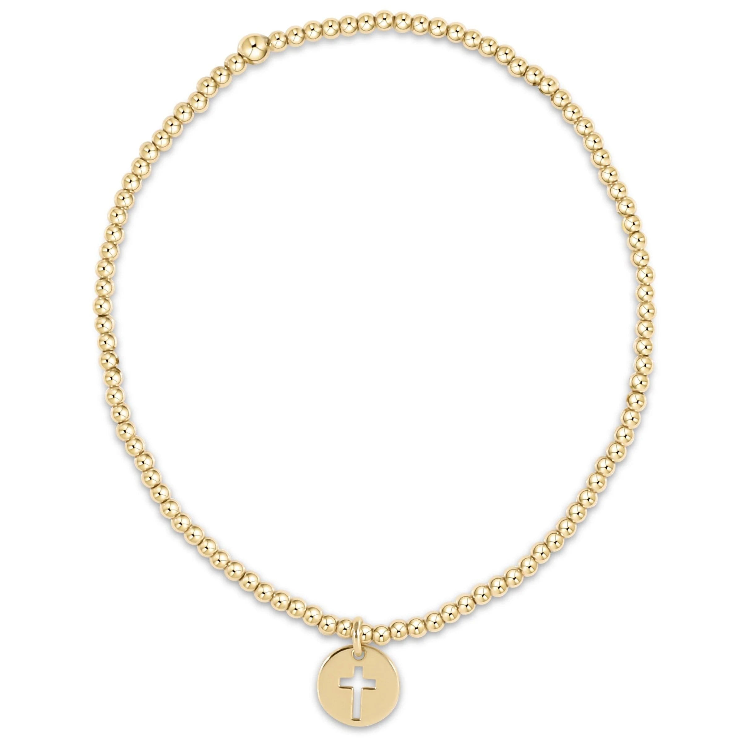 egirl Classic Gold 2mm Bracelet - Blessed Small Gold Disc