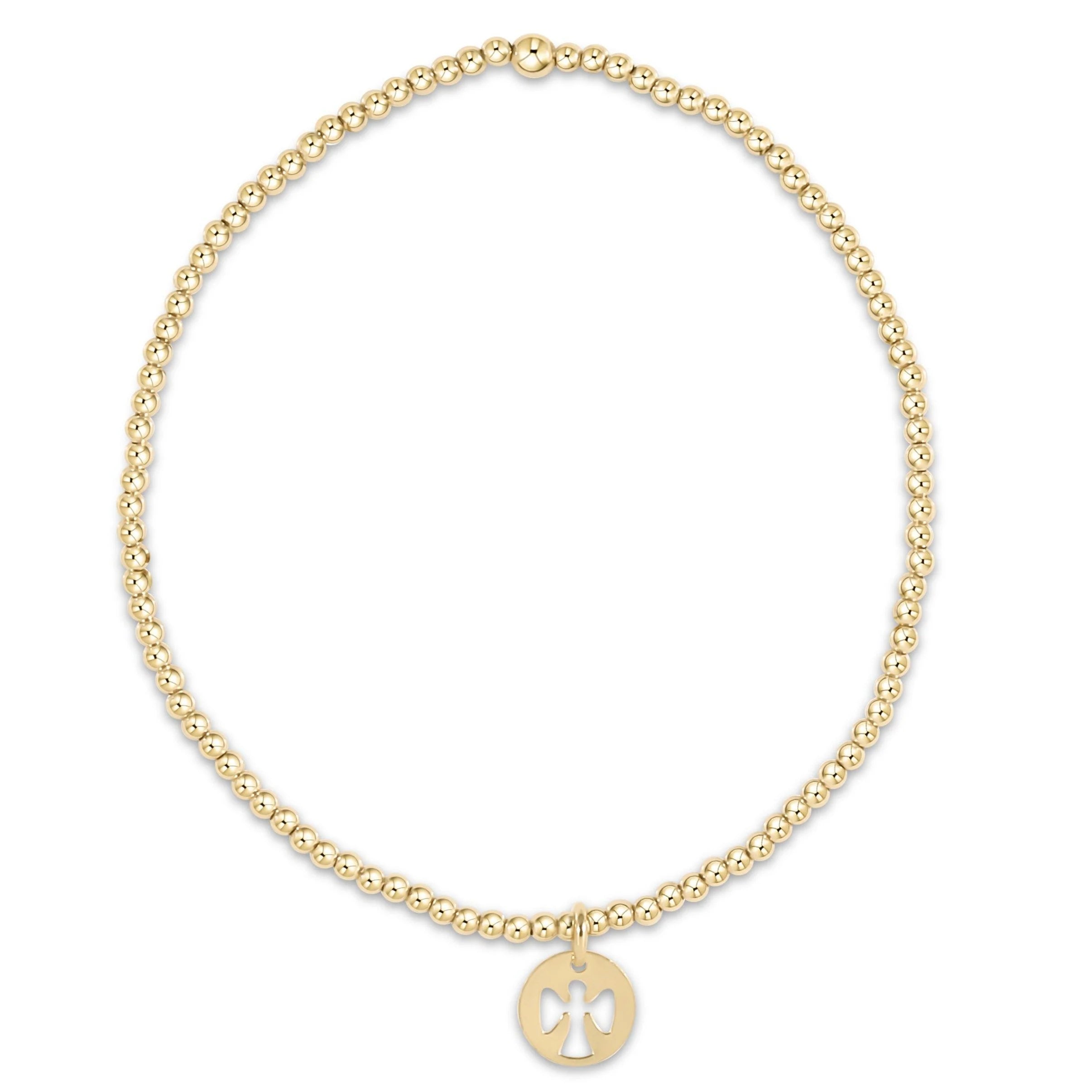 egirl Classic Gold 2mm Bracelet - Guardian Angel Small Gold Disc
