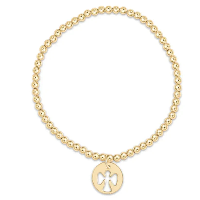 Classic Gold 3mm Bracelet - Guardian Angel Gold Disc