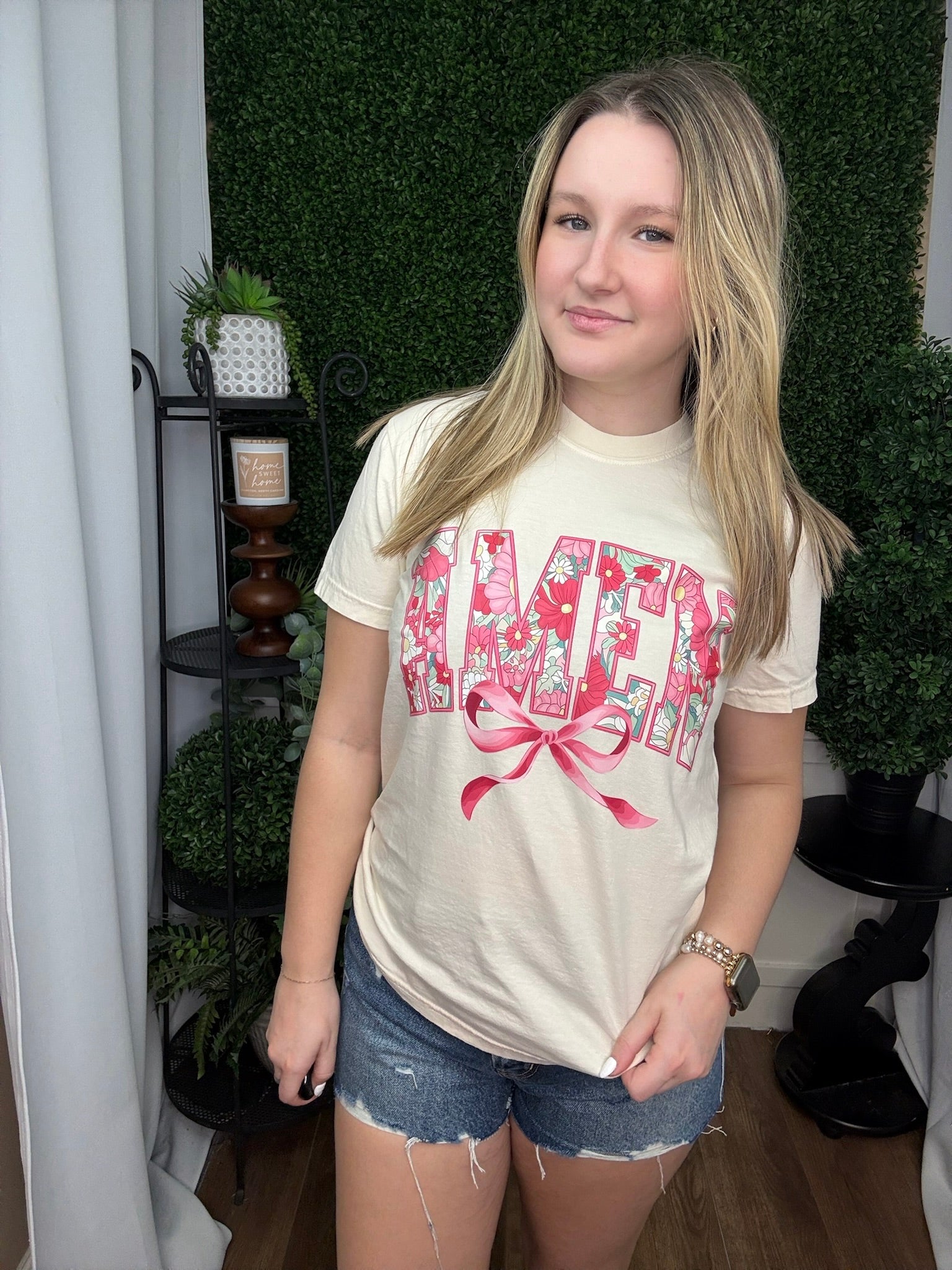 FLORAL AMEN SS - IVORY