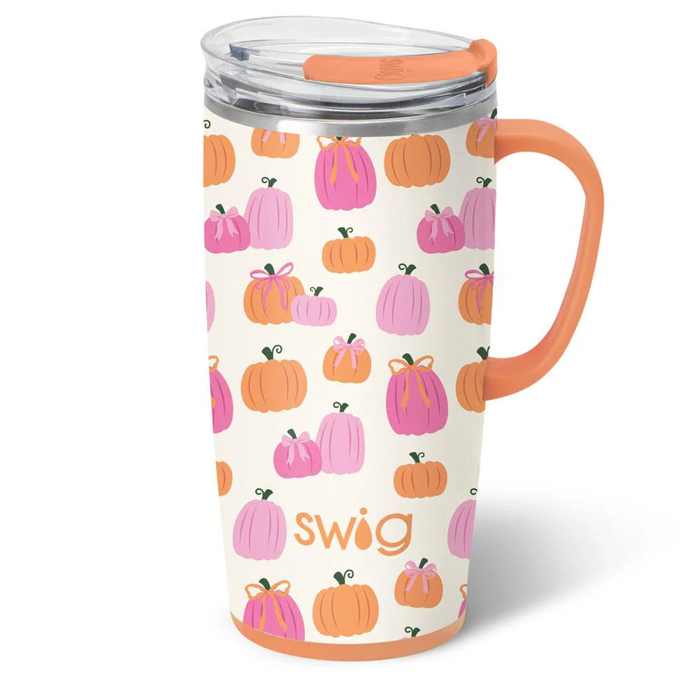 PUMPKINS & BOWS TRAVEL MUG 22OZ