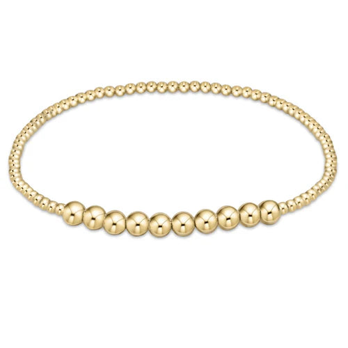 CLASSIC BLISSFUL PATTERN 2MM BEAD BRAC - 4MM GOLD