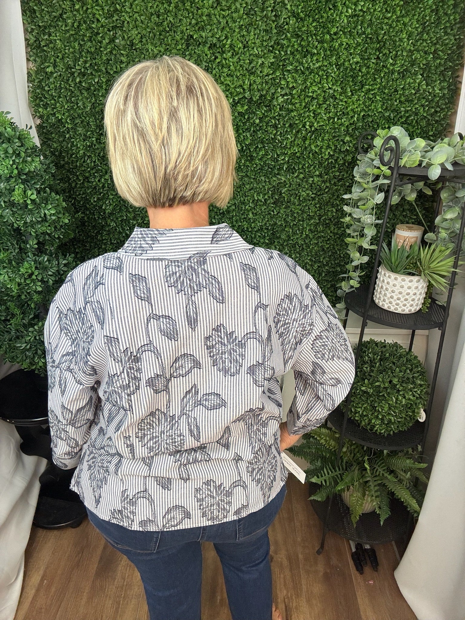 SPLIT NECK POPOVER WITH COLLAR - MULTI