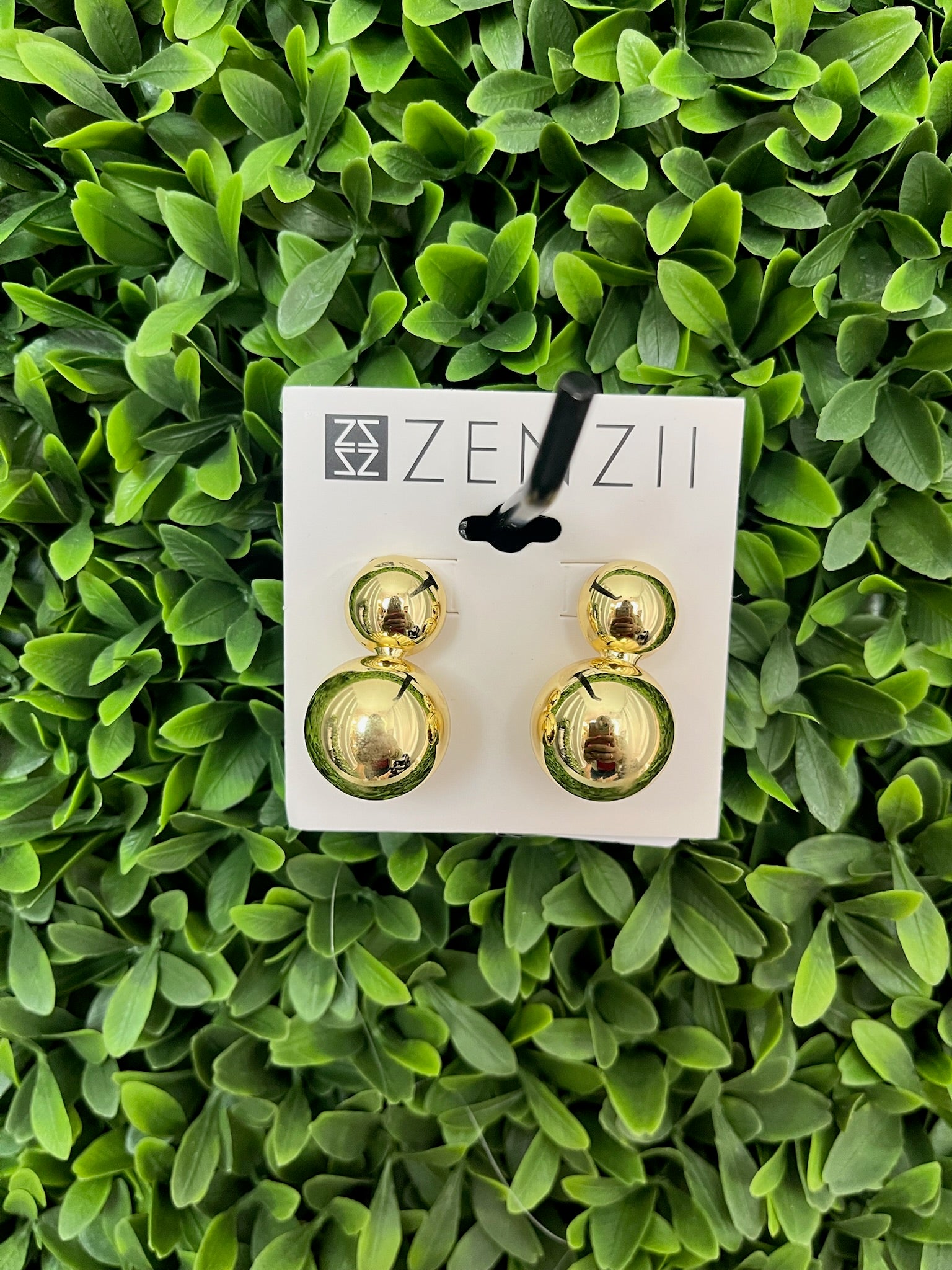 CHUNKY METAL BALL DROP EARRINGS