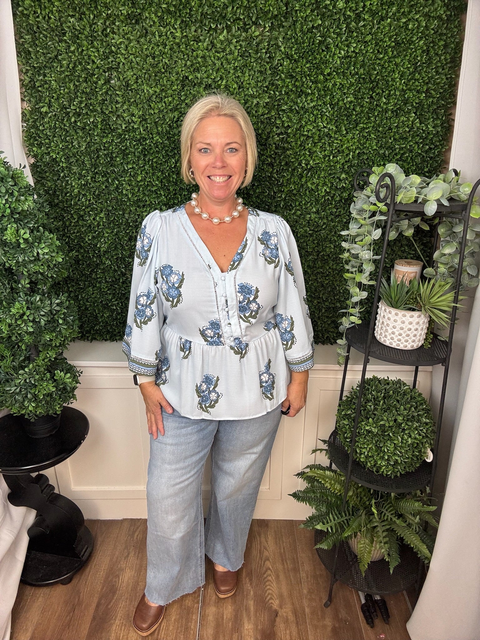 TOP MONROE FABLE FLORAL BLUE