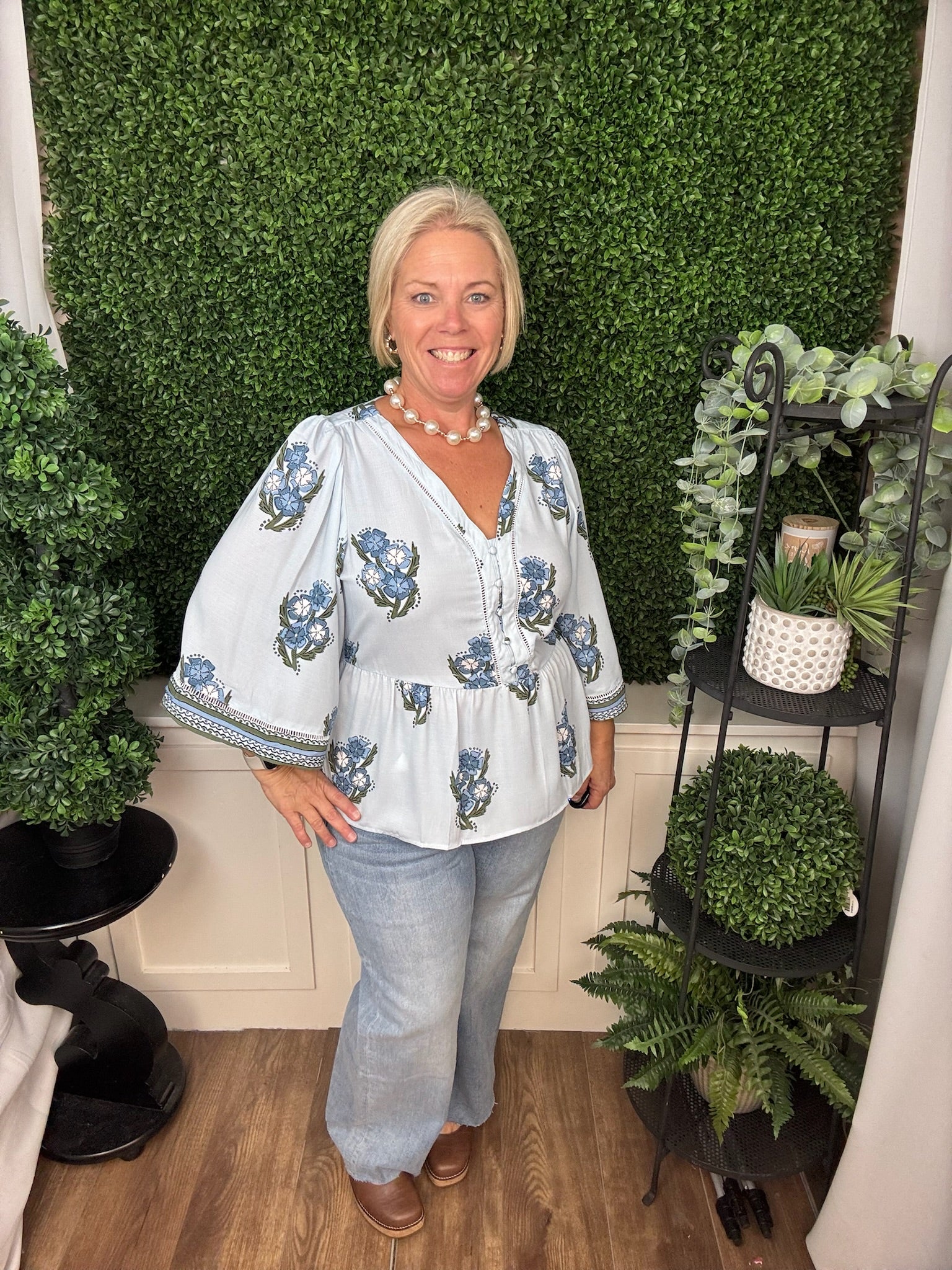 TOP MONROE FABLE FLORAL BLUE