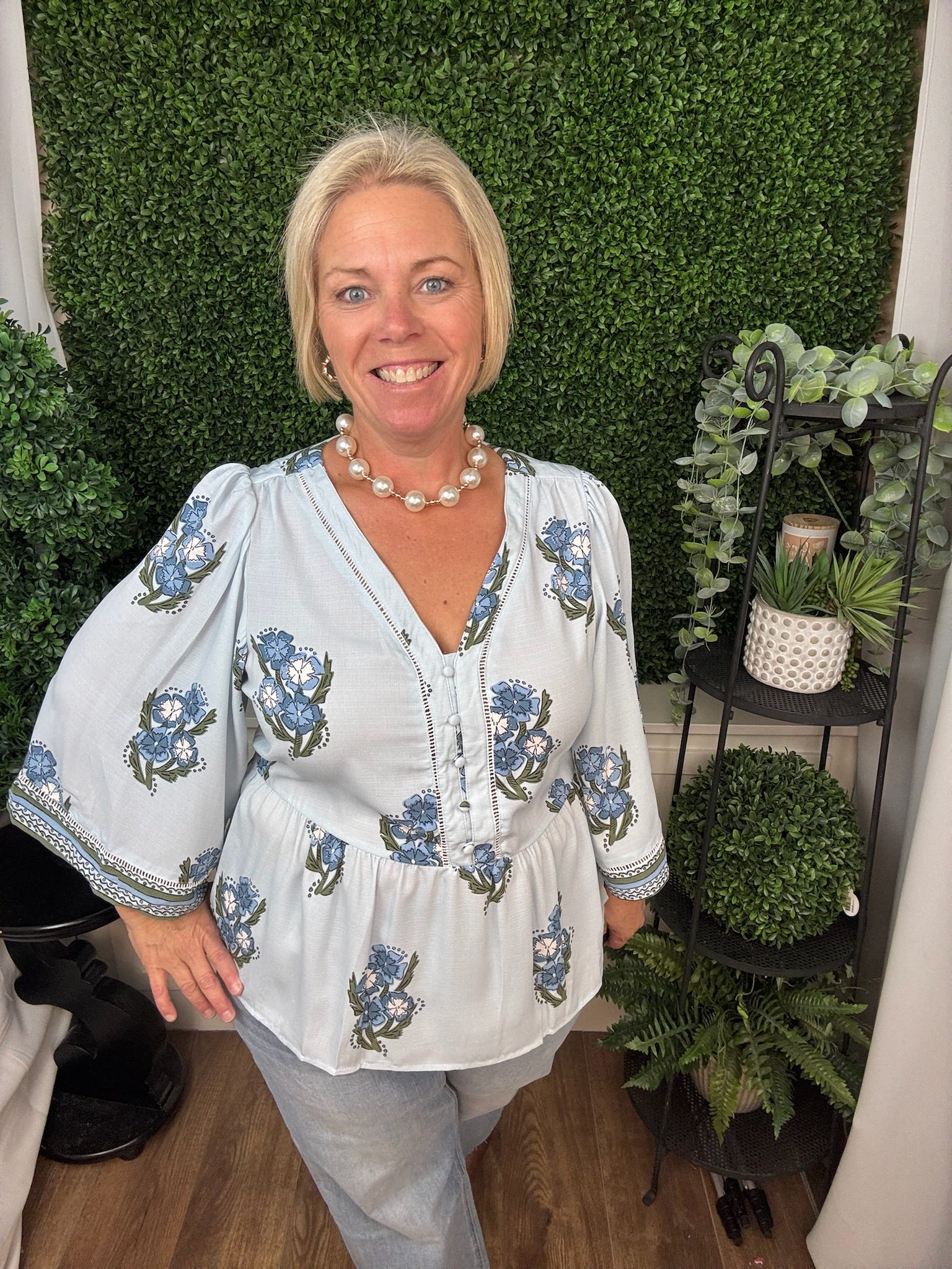 TOP MONROE FABLE FLORAL BLUE