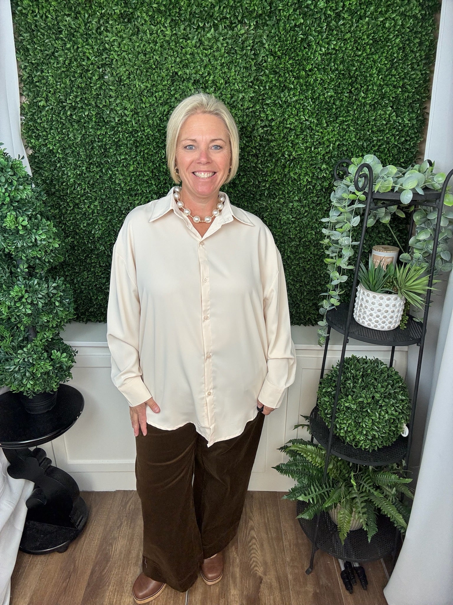 Kathryn Classic Button-Up - Ivory